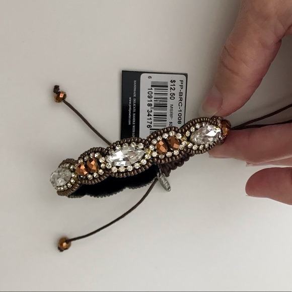 Pink Pewter Collection Bracelet NWT Adjustable Bead Bracelet. Never worn. - Picture 2 of 6